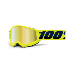 MASCHERA 100% ACCURI 2 YOUTH FLUO YELLOW - LENTE A SPECCHIO ORO