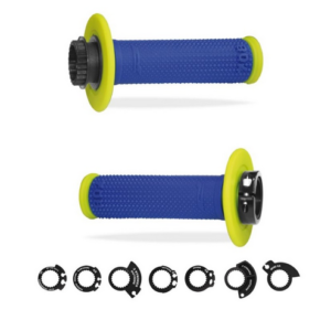COPPIA MANOPOLE LOCK-ON PRO GRIP 708 - GIALLO FLUO BLU